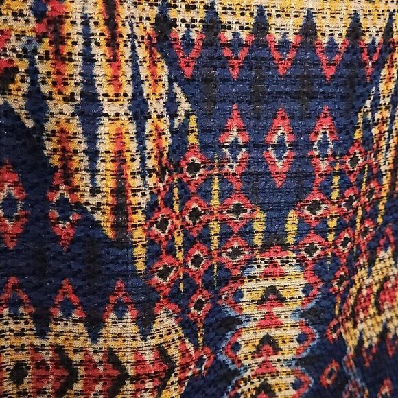 Sam Edelman Southwestern Cropped Sleeveless Blue Top Medium - Picture 4 of 7